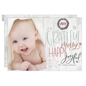 Grateful, Merry Holiday Card - Set of 15