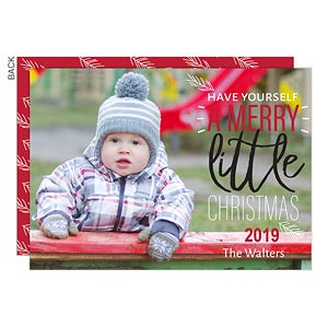 Merry Christmas Feather Premium Holiday Card - Set of 15