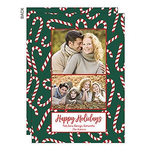 Candy Canes 2 Photo Holiday Card - Set of 15