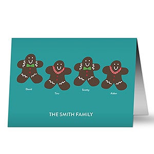 Gingerbread Family Premium Holiday Card - Set of 15