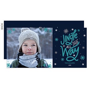 Jingle All The Way Snowflakes Premium Holiday Card - Set of 15