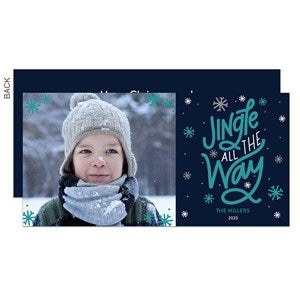 Jingle All The Way Snowflakes Premium Holiday Card - Set Of 15