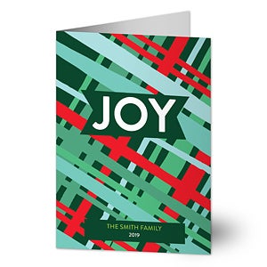 Joy Pattern Premium Holiday Card - Set of 15