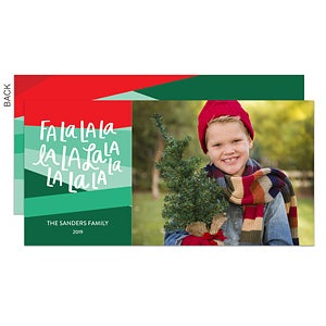 Fa La La Triangle Premium Holiday Postcard - Set of 15