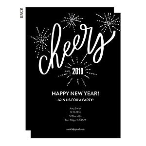 Cheers To A New Year Party Invitation - Set of 15