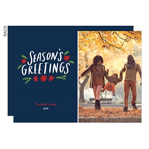 Seasons Greetings Floral Holiday Card - Set of 15