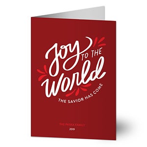 Joy to the World Premium Holiday Card - Set of 15