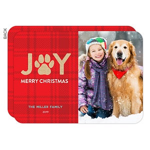 Joy Pawprint Premium Photo Holiday Card - Set of 15