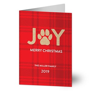 Joy Pawprint Holiday Card - Set of 15