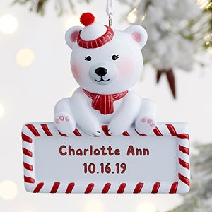 Baby Polar Bear Personalized Ornament