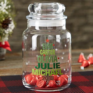 Christmas Family Tree Personalized Candy Jar