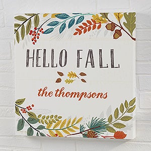 Hello Fall Personalized 24x24 Canvas Print