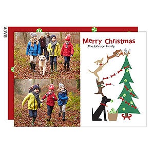 Doggie Decorators 2 Photo Premium Christmas Card - Set of 15