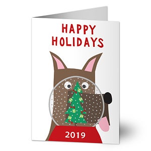 Snowglobe Doggy Holiday Card - Set of 15