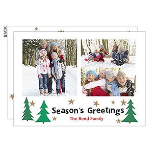 Sparkle Premium 3 Photo Holiday Card - Set of 15