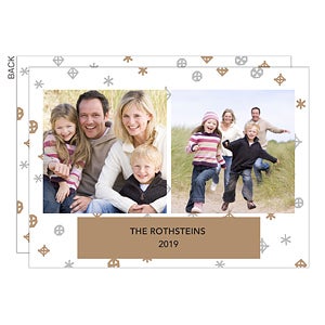 Hanukkah Snowflakes 2 Photo Holiday Card - Set of 15