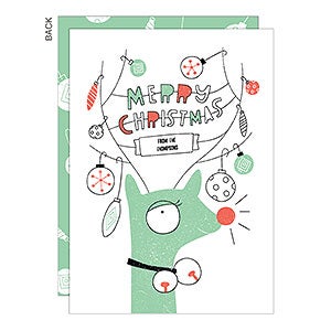 Ornaments & Antlers Christmas Card - Set of 15