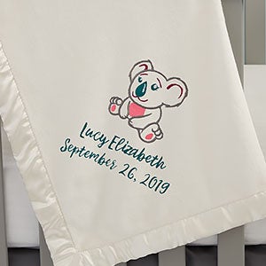 Koala Embroidered Ivory Baby Blanket