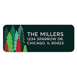 Simple Christmas Trees Return Address Labels  - 1 set of 60