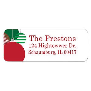 Ornaments Return Address Labels  - 1 set of 60