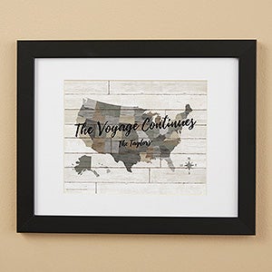 Barnboard Map 11x14 Personalized Framed Print