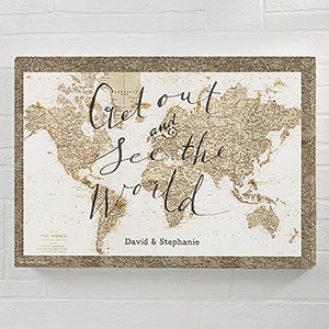 See The World 12x18 Personalized Map Canvas Print