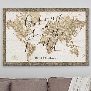 See The World 28x42 Personalized Map Canvas Print