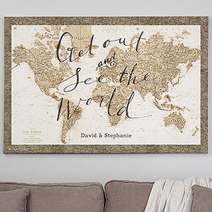 See The World 32x48 Personalized Map Canvas Print