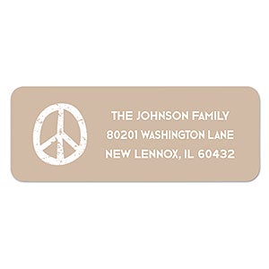 Peace On Earth Personalized Return Address Labels - 1 set of 60