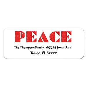 Peace Personalized Return Address Labels - 1 set of 60