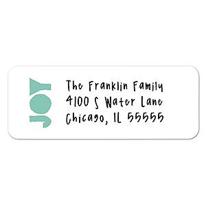 Joy Text Personalized Return Address Labels - 1 set of 60