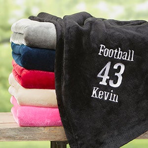 Personalized 50x60 Black Sports Fleece Blanket