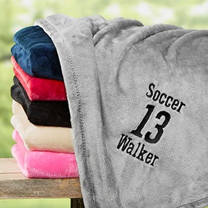 Personalized 50x60 Grey Sports Fleece Blanket