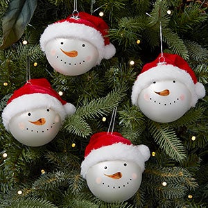 Santa Face Ornament Set of 4