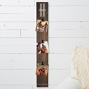 Farmhouse Initial Personalized Photo Clip Frame Wood Sign