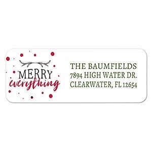 Merry Everything Holiday Address Labels - 1 set of 60