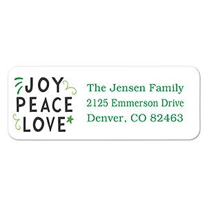 Joy Peace Love Address Labels - 1 set of 60