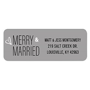 Merry & Married Address Labels - 1 set of 60