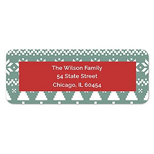 Sage and Red Holiday Address Labels  - 1 set of 60