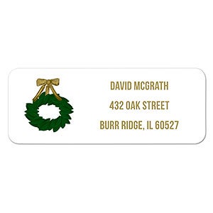 Modern Wreath Address Labels - 1 set of 60