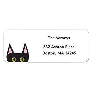 Snowglobe Kitty Address Labels - 1 set of 60