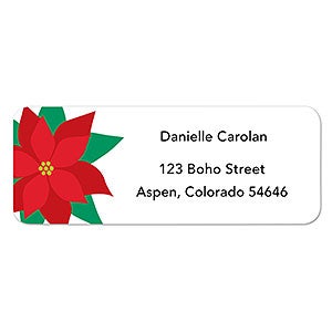 Poinsettia Address Labels - 1 set of 60