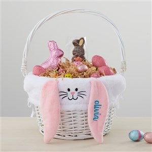 Personalized White Bunny Easter Basket