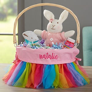 Rainbow Tutu Personalized Willow Easter Baskets