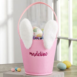 Pink Bunny Personalized Easter Basket