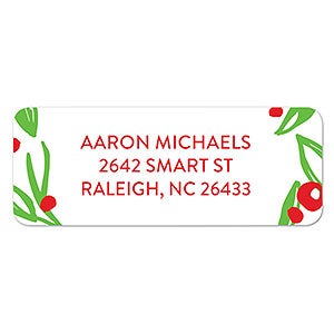 Holly Holiday Address Labels  - 1 set of 60