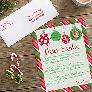 Ornaments Personalized Photo Letter To Santa