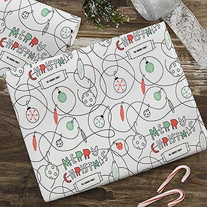 Merry Christmas Reindeer Personalized Wrapping Paper