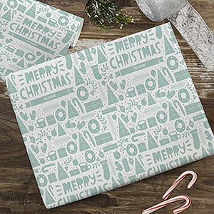 Merry Christmas Pattern Personalized Holiday Wrapping Paper