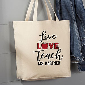 Live Love Teach Large Teacher Tote Bag